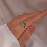 Emerald Sterling Silver Ring Best Gift Resizable Rings May Birthstone Emerald 925 Sterling Silver Adjustable